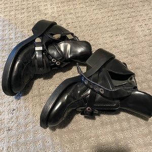 Balenciaga motorcycle boots. Worn